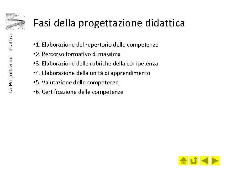 La Progettazione didattica Fasi della progettazione didattica • 1. Elaborazione del repertorio delle competenze