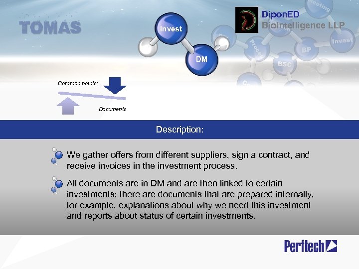 Dipon. ED Bio. Intelligence LLP Invest DM Common points: Documents Description: We gather offers