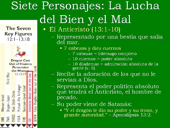 Siete Personajes: La Lucha del Bien y el Mal • El Anticristo (13: 1