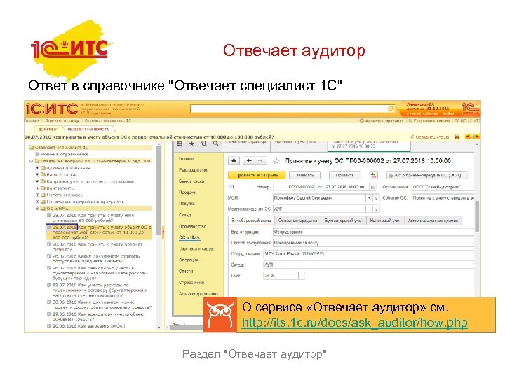 Отвечает аудитор Ответ в справочнике 