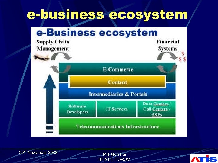 e-business ecosystem 30 th November 2002 Pat Mun Fai 8 th ATIE FORUM 