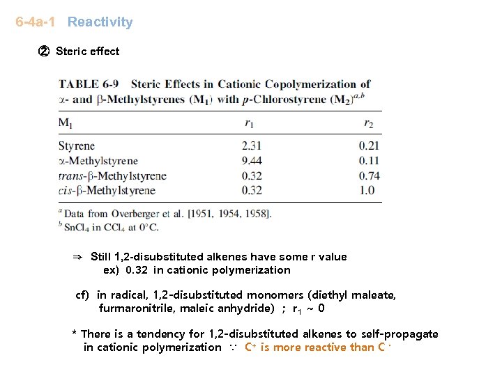 6 -4 a-1 Reactivity ② Steric effect ⇒ Still 1, 2 -disubstituted alkenes have