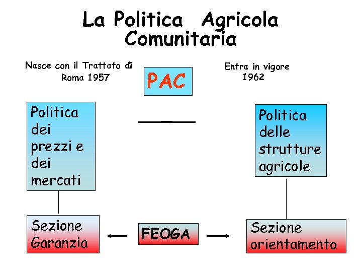La Politica Agricola Comunitaria Nasce con il Trattato di Roma 1957 PAC Politica dei