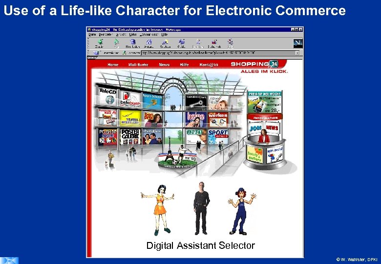 Use of a Life-like Character for Electronic Commerce Digital Assistant Selector © W. Wahlster,