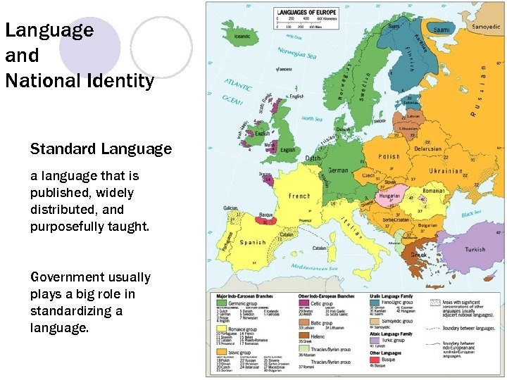 Language and National Identity Standard Language a language that is published, widely distributed, and
