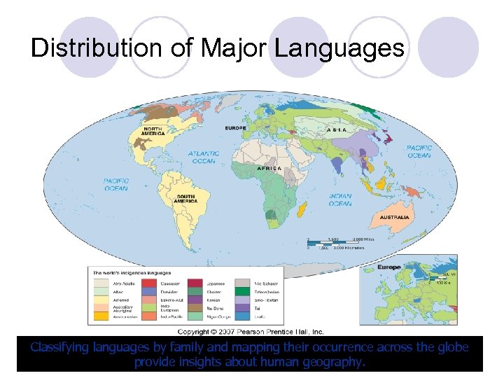 Distribution of Major Languages Classifying languages by family and mapping their occurrence across the