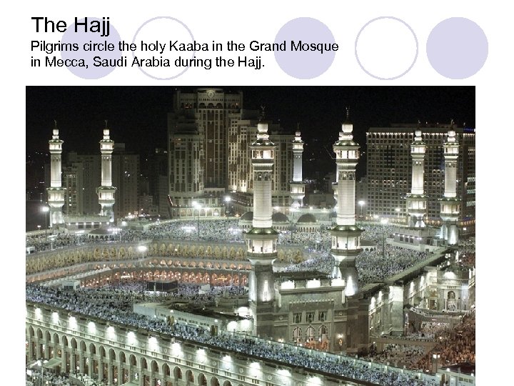 The Hajj Pilgrims circle the holy Kaaba in the Grand Mosque in Mecca, Saudi
