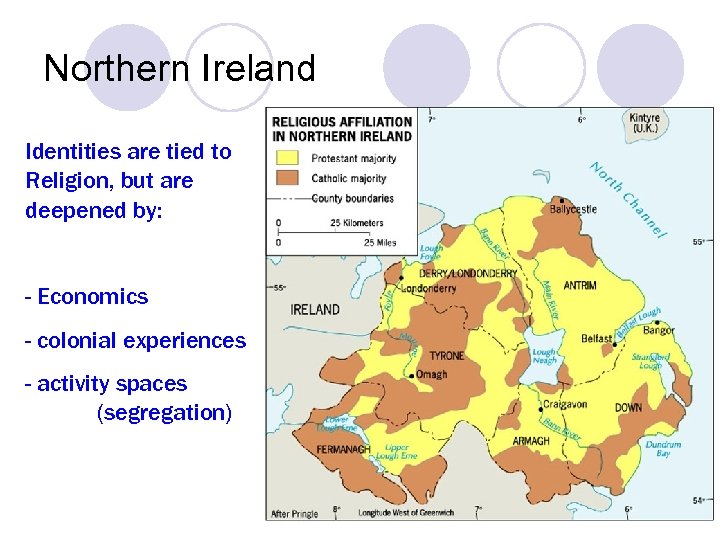 Northern Ireland Identities are tied to Religion, but are deepened by: - Economics -