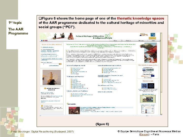 1 st topic The AAR Programme q. Figure 6 shows the home page of