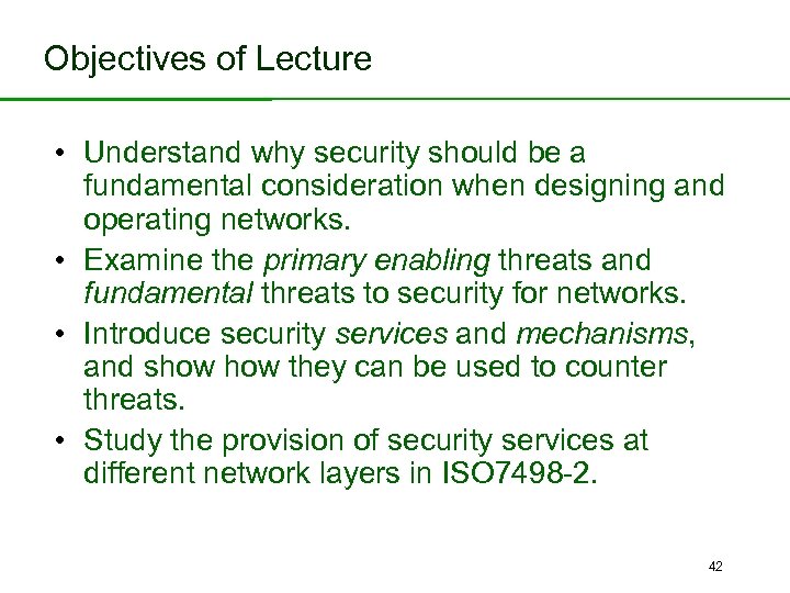 Objectives of Lecture CINS/F 1 -01 • Understand why security should be a fundamental