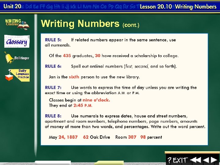 Writing Numbers (cont. ) 