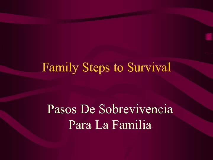 Family Steps to Survival Pasos De Sobrevivencia Para La Familia 