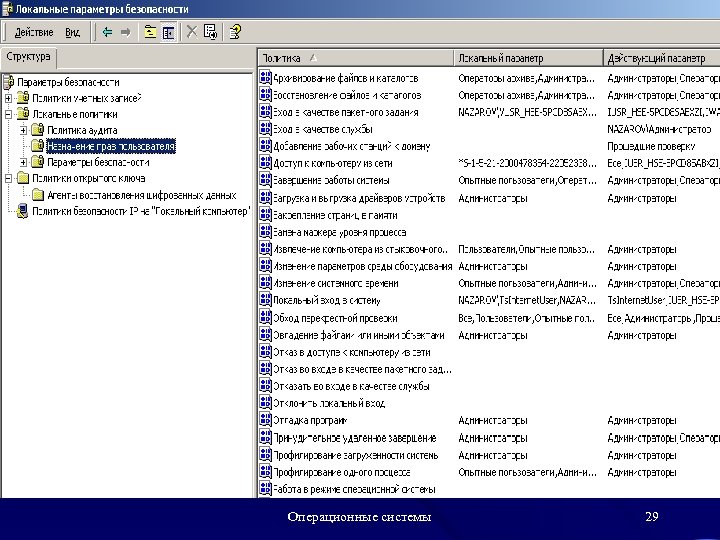 Операционные системы 29 
