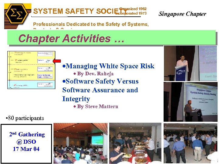 SS Organized SYSTEM SAFETY SOCIETY 1962 Incorporated 1973 Professionals Dedicated to the Safety of