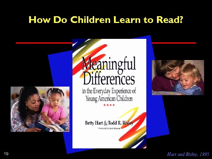 How Do Children Learn to Read? 19 Hart and Risley, 1995 