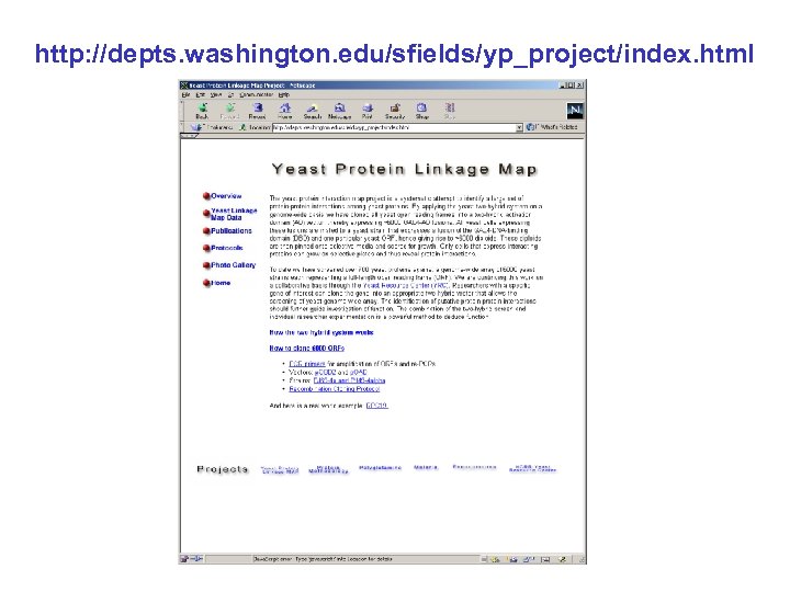 http: //depts. washington. edu/sfields/yp_project/index. html 