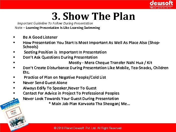 3. Show The Plan Important Guideline To Follow During Presentation Note – Learning Presentation