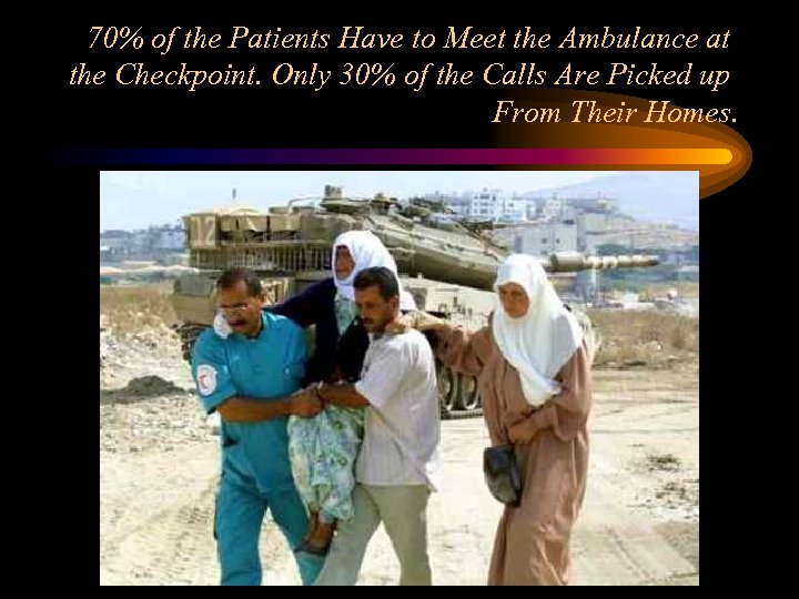 70% of the Patients Have to Meet the Ambulance at the Checkpoint. Only 30%