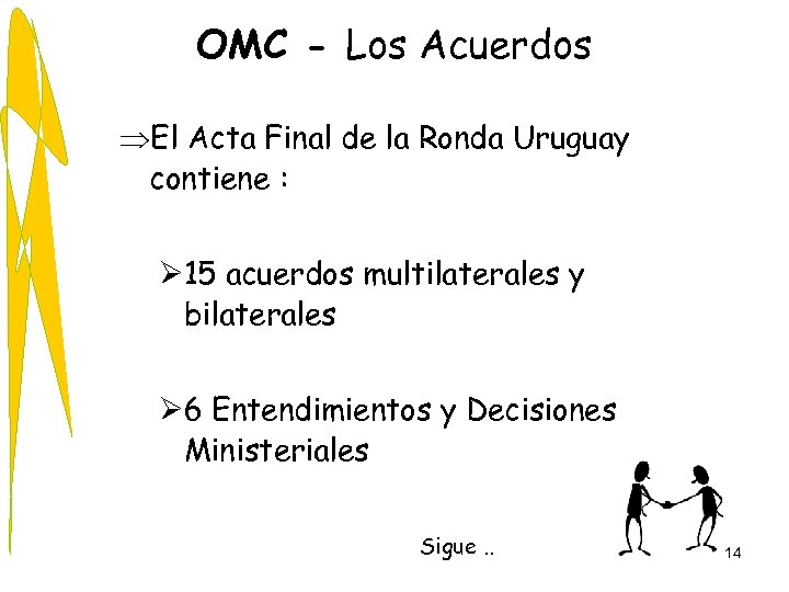 OMC - Los Acuerdos ÞEl Acta Final de la Ronda Uruguay contiene : Ø