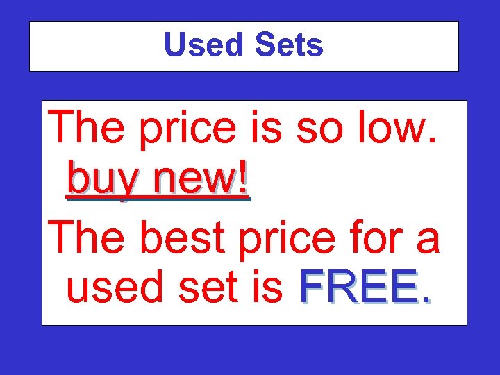 Used Sets The price is so low. buy new! The best price for a