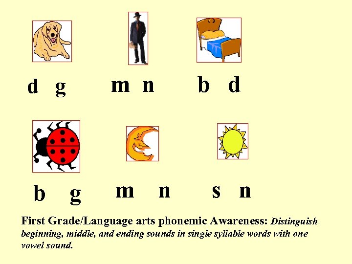 m n d g b g m b d n s n First Grade/Language