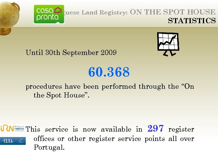 Portuguese Land Registry: ON THE SPOT HOUSE STATISTICS Until 30 th September 2009 60.