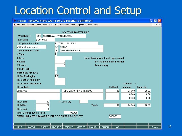 Location Control and Setup 12 