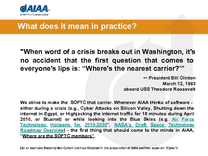 What does it mean in practice? "When word of a crisis breaks out in