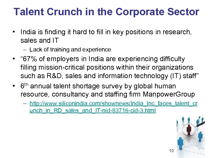 Talent Crunch in the Corporate Sector • India is finding it hard to fill