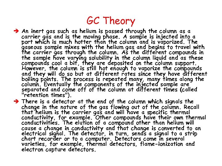 Lecture X Gas Chromatography Outline Egc Theory