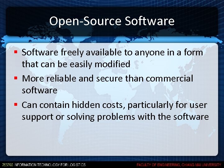 Open-Source Software § Software freely available to anyone in a form that can be