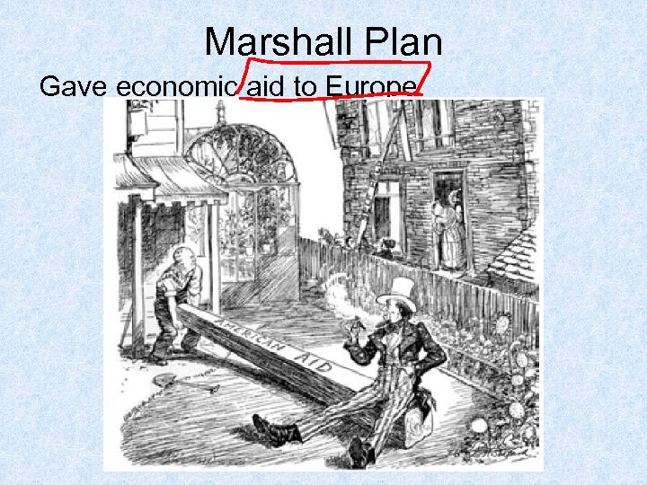 Marshall Plan Gave economic aid to Europe 