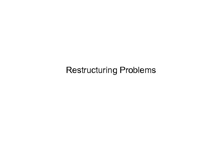 Restructuring Problems 