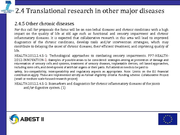 2. 4 Translational research in other major diseases 2. 4. 5 Other chronic diseases