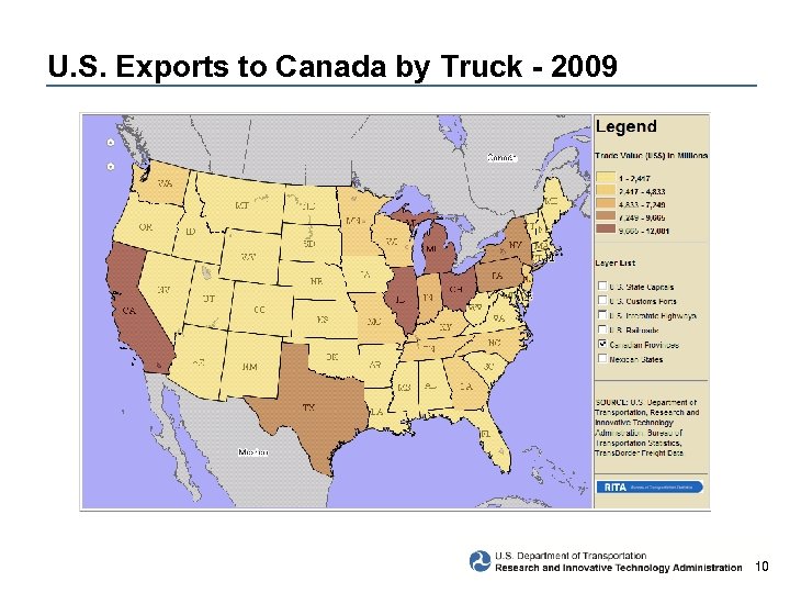 U. S. Exports to Canada by Truck - 2009 10 