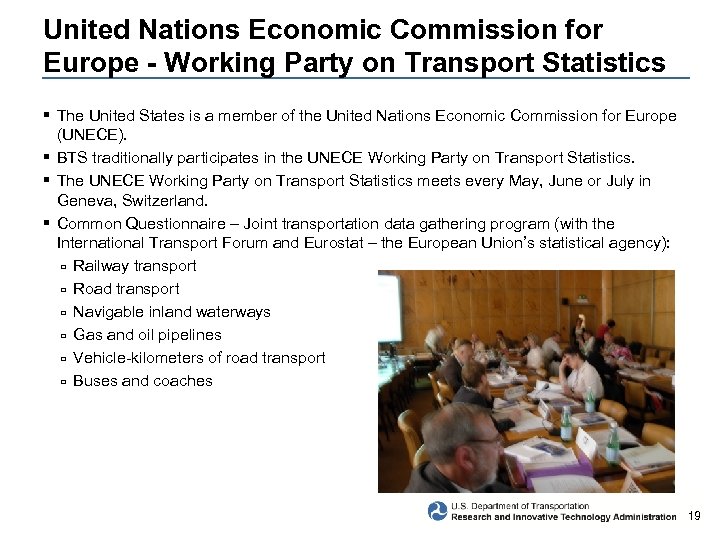 United Nations Economic Commission for Europe - Working Party on Transport Statistics § The