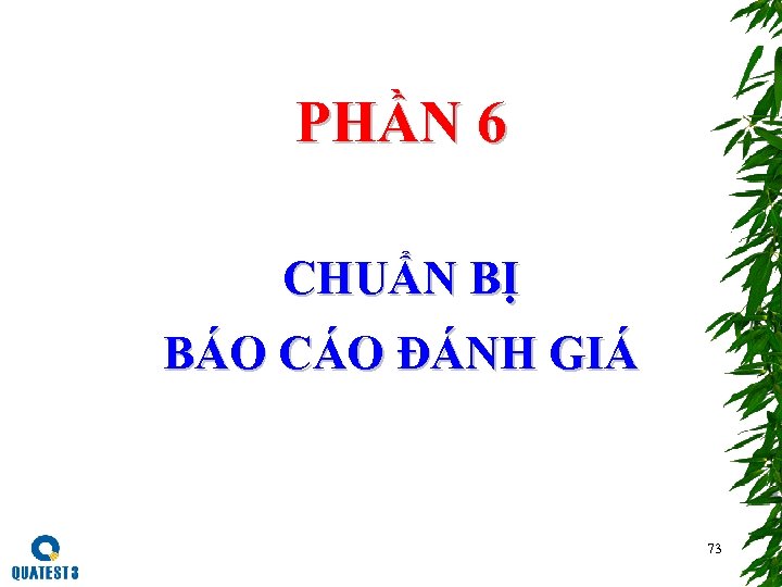 PHẦN 6 CHUẨN BỊ BÁO CÁO ĐÁNH GIÁ 73 