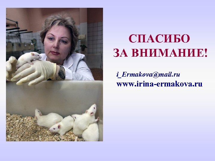 СПАСИБО ЗА ВНИМАНИЕ! i_Ermakova@mail. ru www. irina-ermakova. ru 