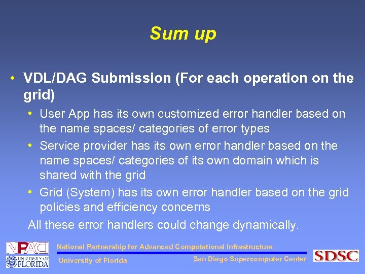 Sum up • VDL/DAG Submission (For each operation on the grid) • User App