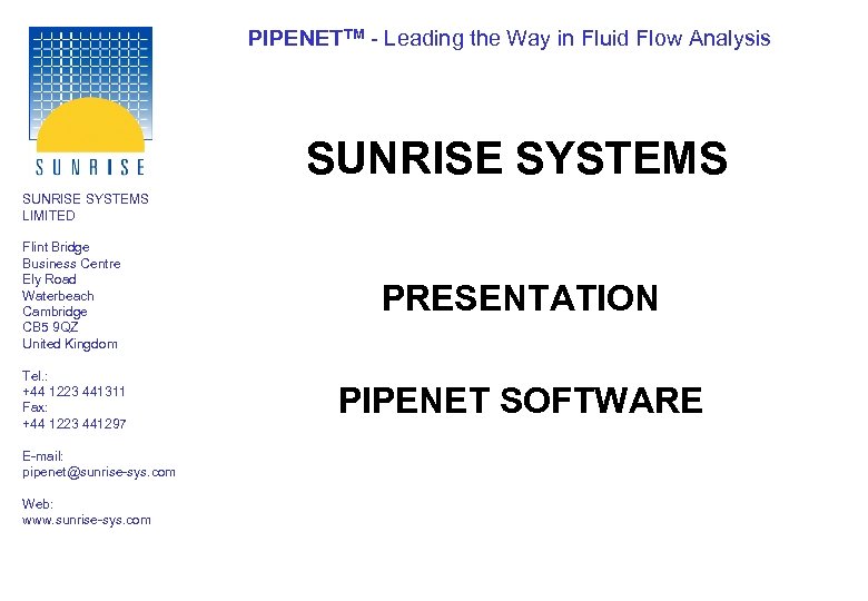 pipenet and pipeflo