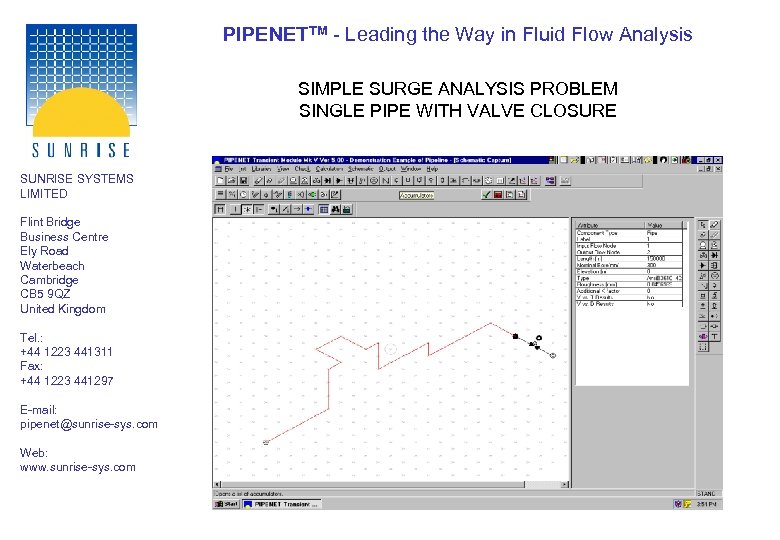 PIPENETTM - Leading the Way in Fluid Flow Analysis SIMPLE SURGE ANALYSIS PROBLEM SINGLE
