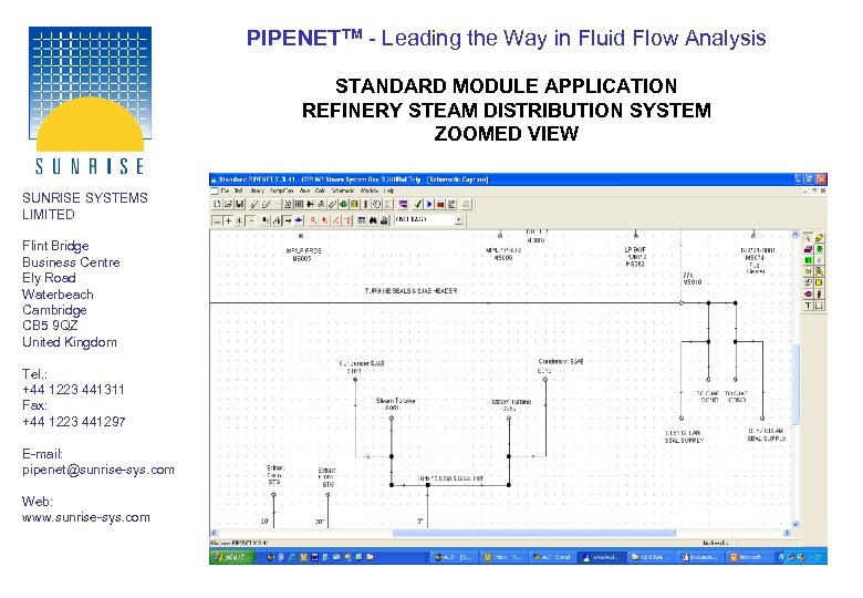 PIPENETTM - Leading the Way in Fluid Flow Analysis STANDARD MODULE APPLICATION REFINERY STEAM