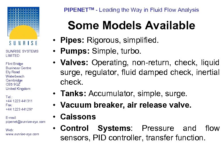 pipenet and pipeflo