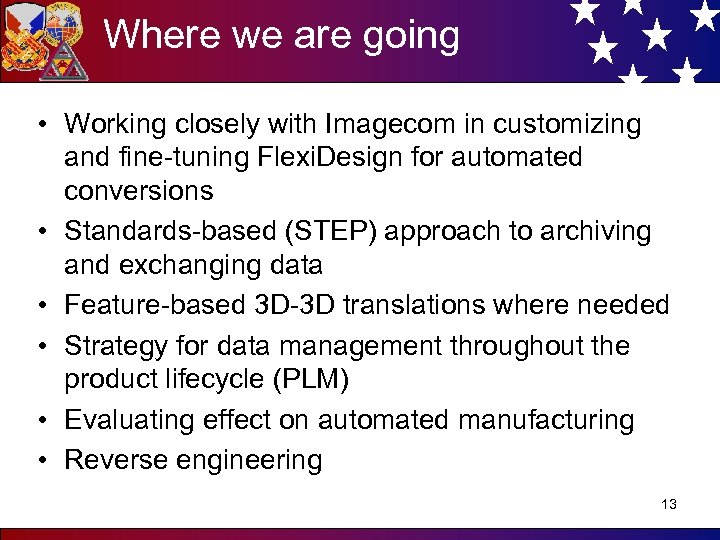 Where we are going • Working closely with Imagecom in customizing and fine-tuning Flexi.