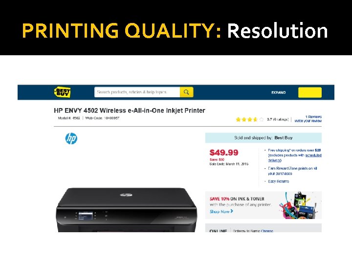 PRINTING QUALITY: Resolution 