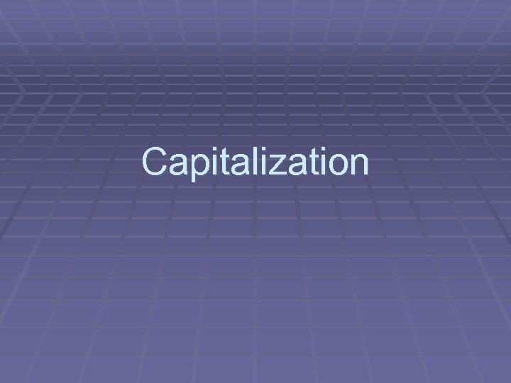 Capitalization 