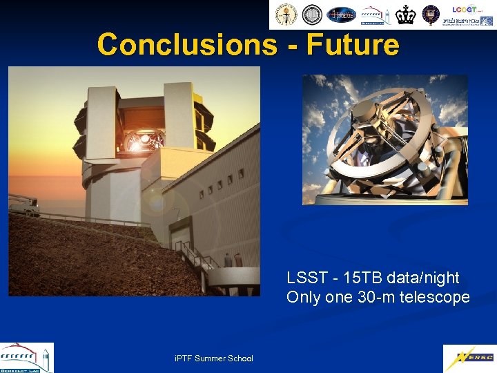 Conclusions - Future LSST - 15 TB data/night Only one 30 -m telescope i.