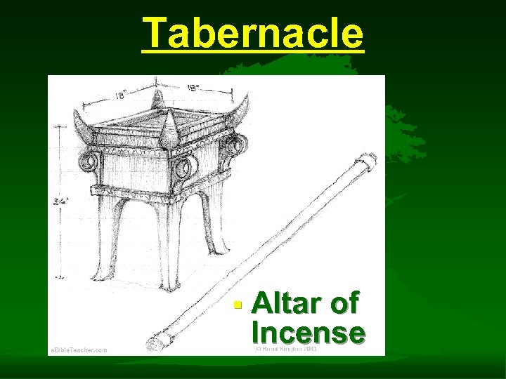 Tabernacle § Altar of Incense 