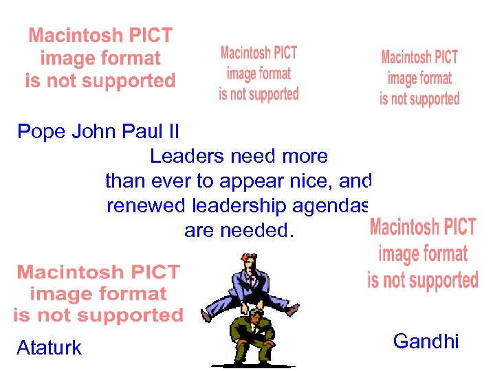 Pope John Paul II Leaders need more than ever to appear nice, and renewed