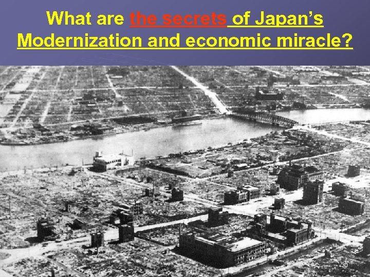 What are the secrets of Japan’s Modernization and economic miracle? 30 